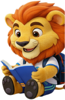 Figura Leão estudando